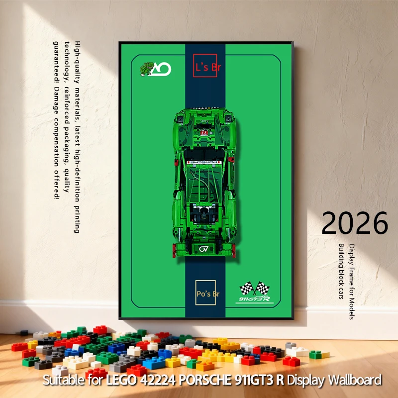 

Новая настенная витрина 2026 года для модели автомобиля LEGO 42224 Porsche 911 GT3R, настенный дисплей-бокс, фоторамка