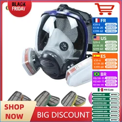 Chemical Gas Mask 6800 Dust Respirator Anti-Fog Full Face Mask Filter For Industrial Acid Gas, Welding Spray Paint Insecticide