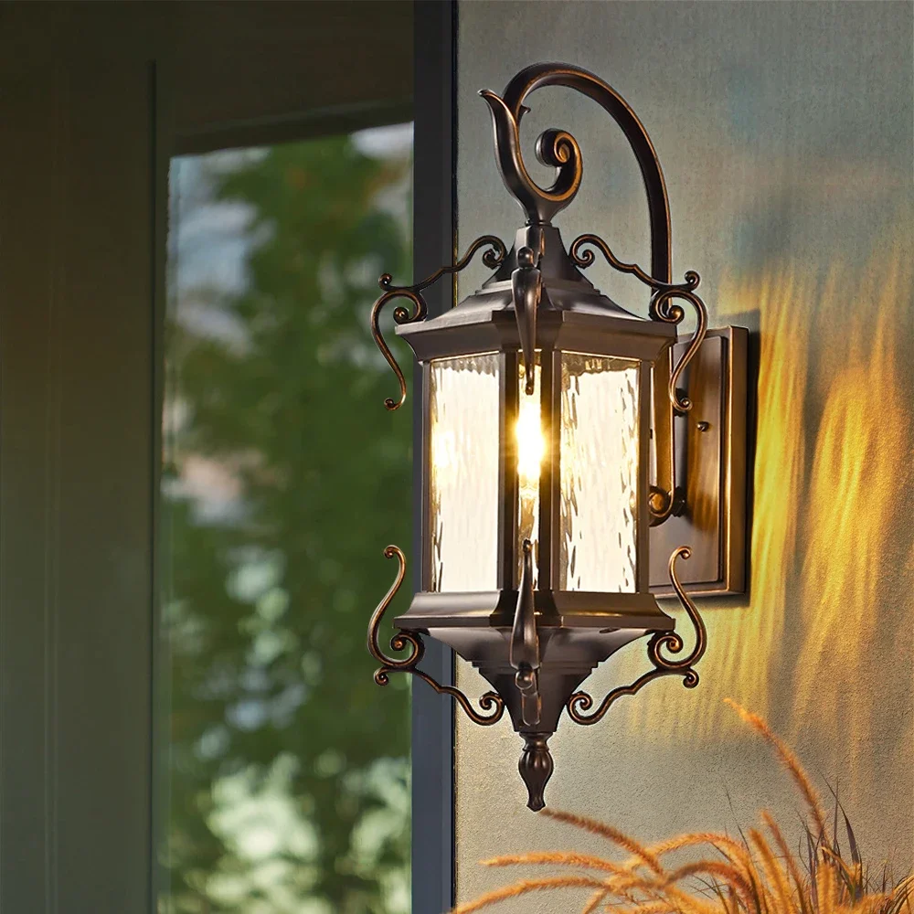 luz de parede exterior estilo europeu lampada de bronze retro impermeavel ip65 para casa villa exterior patio porta vintage sconce 01