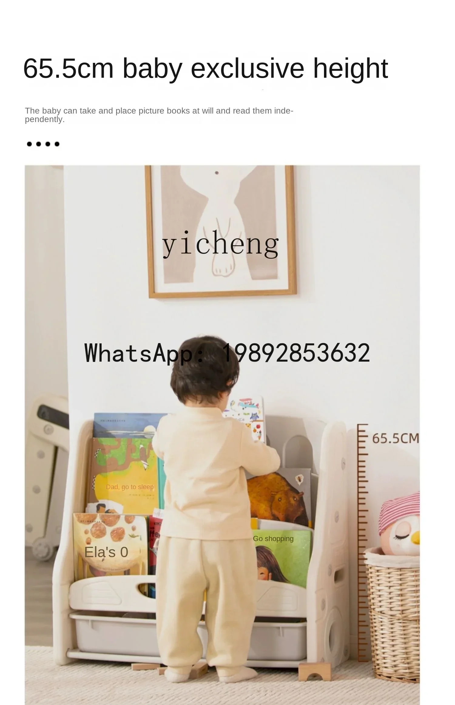 خزانة كتب للأطفال من AH، رف تخزين لقراءة كتب الأطفال، رف تخزين متعدد الطبقات، أرضية خزانة صغيرة #3