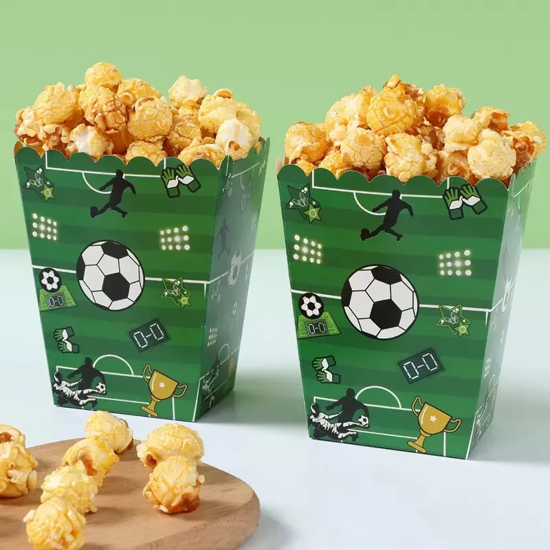 6/24 Pc Fußball Popcorn Boxen Fußball Fußball Thema Party Dekoration Geburtstag Party Favor Popcorn Leckerli Boxen Party liefert – Detail 2