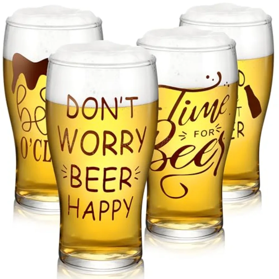 

Набор из 4 очков для пива Pilsner, 20 унций, очки для рукоделия Pint большой емкости с уникальным дизайном, идеально подходящие для пшеничного пива и IPA Per