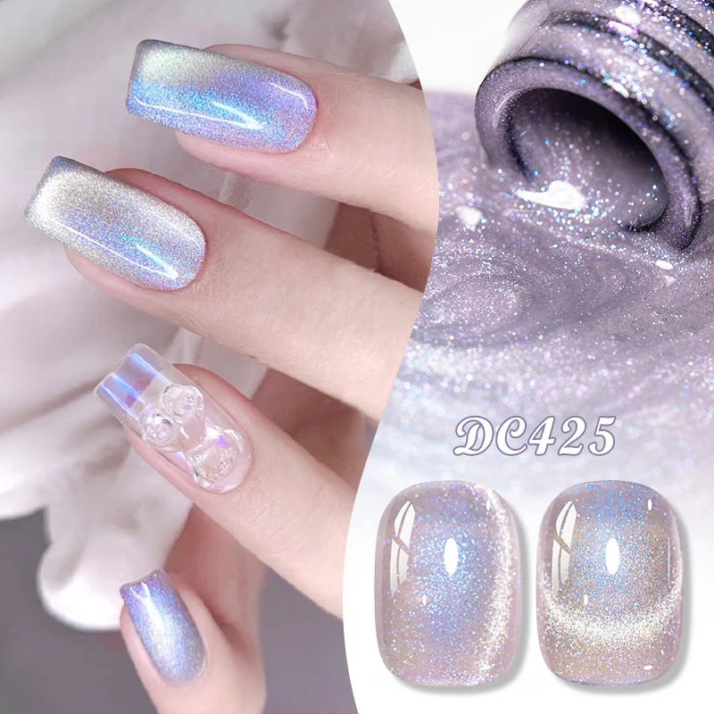 Aurora Glitter Cat Magnetic Gel Gel Polish Sparkling Glitter Laser Magnetic Semi Permanent Soak Off UV Gel Varnish Nail Supplies
