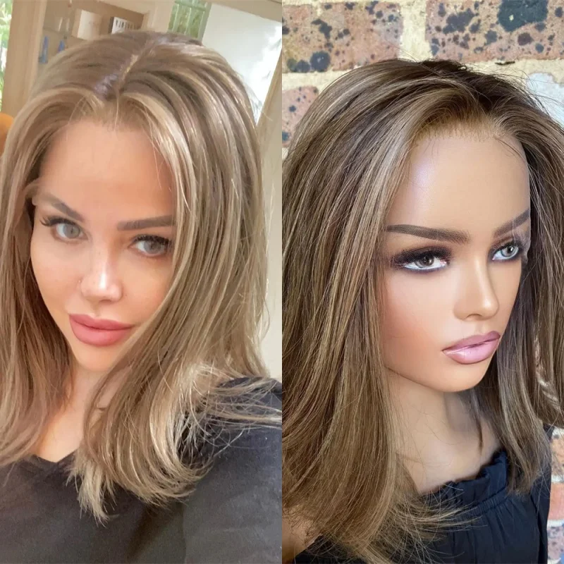 ombre-caramel-brown-blonde-synthetic-hd-lace-front-wig-short-wave-bob-invisible-transparent-lace-heat-resistant-fiber-party-wig