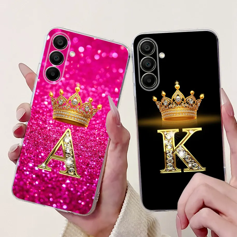 For Samsung Galaxy A15 A25 5G Case SM-A156B SM-A256B Cover Luxury Letters Soft Silicone Phone Cases For Samsung A35 A55 5G Funda