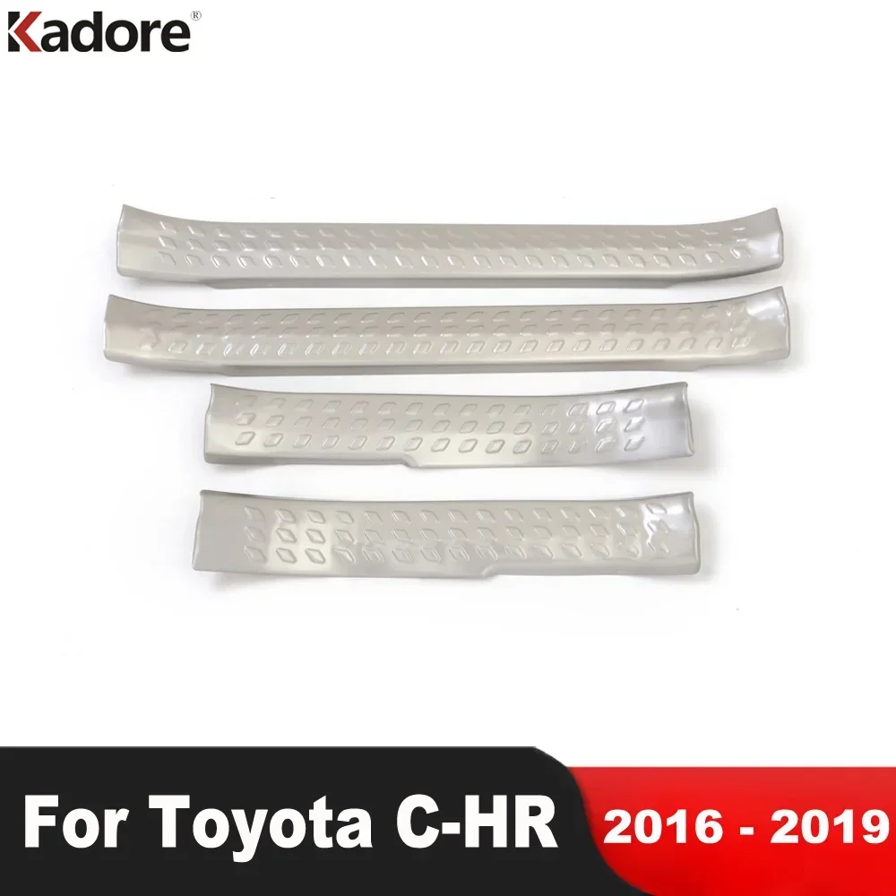 

Накладка на порог для Toyota CHR C-HR Hybrid 2016-2018 2019, стальная защитная накладка на педаль автомобиля, аксессуары