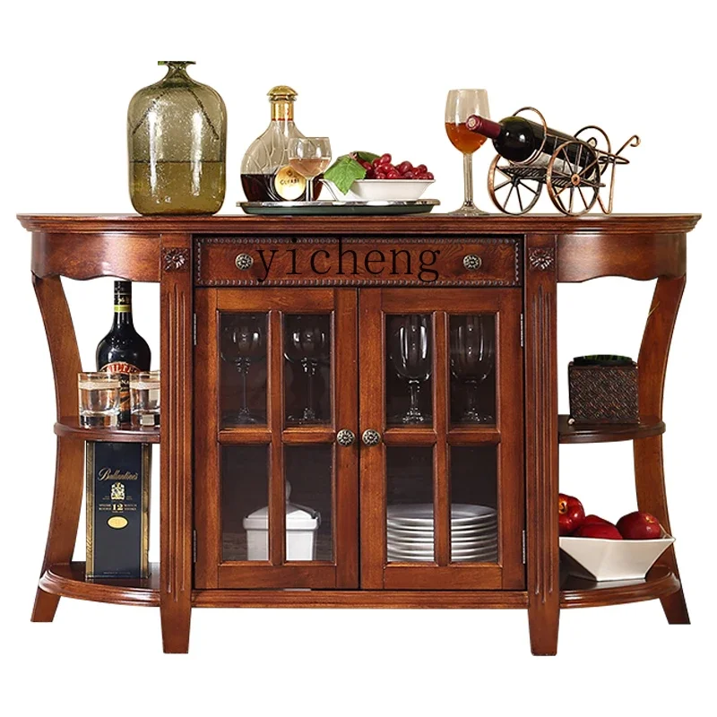 DD  Solid Wood TV Cabinet Tea Water Preparation Home Dining Storage Cabinet Bowl Dish Multi-Functional Cabinet