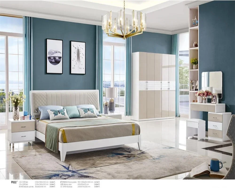 

2026 Home Furniture Factory Direct Sell Modern Bedroom Furniture Double Bed With Nightstands Dressers Bedroom Sets