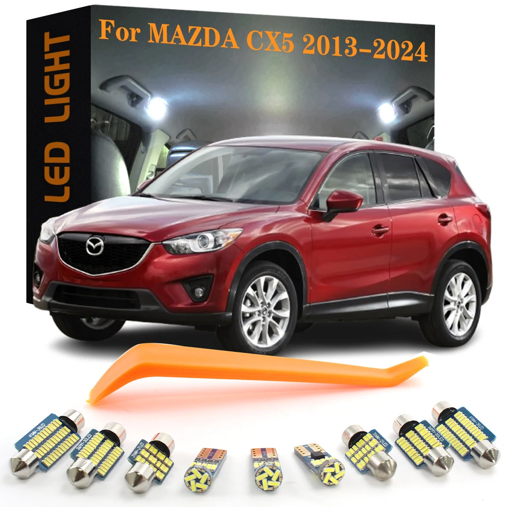 7pcs Canbus LED Interior Lights For Mazda CX5 2013-2024 No Error Car Accessories Dome Vanity Mirror Trunk Lamps Bulb Kit