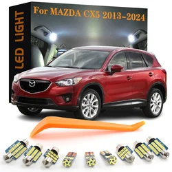 7pcs Canbus LED Interior Lights For Mazda CX5 2013-2024 No Error Car Accessories Dome Vanity Mirror Trunk Lamps Bulb Kit
