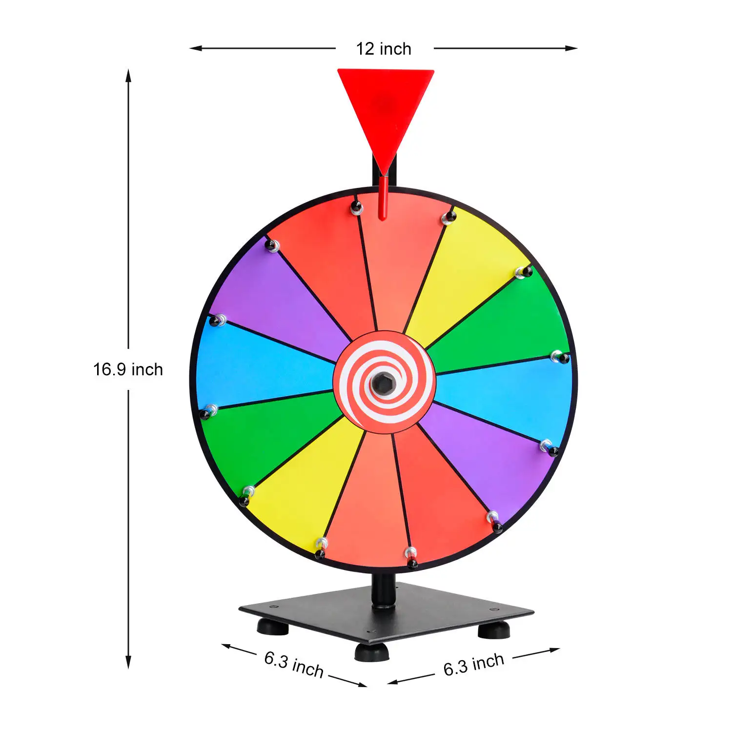 

Durable portable vertical prize turntable with iron and PVC sheets, 18 and 24 inches, customizable logo