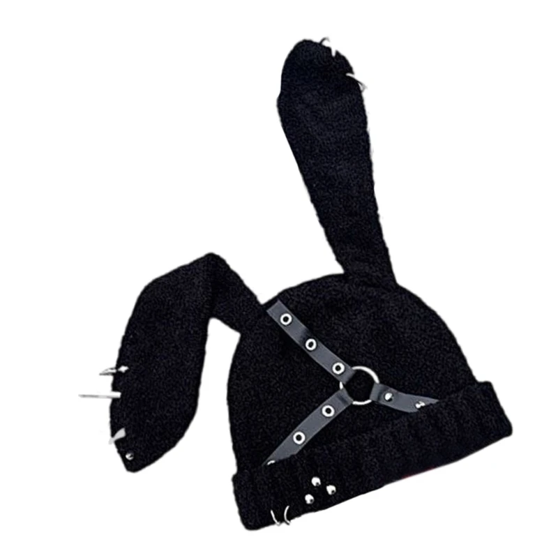 Chapeau oreilles lapin série sombre, casquettes Costume Cosplay, chapeau d'hiver pour adolescents, couvre-chef chaud