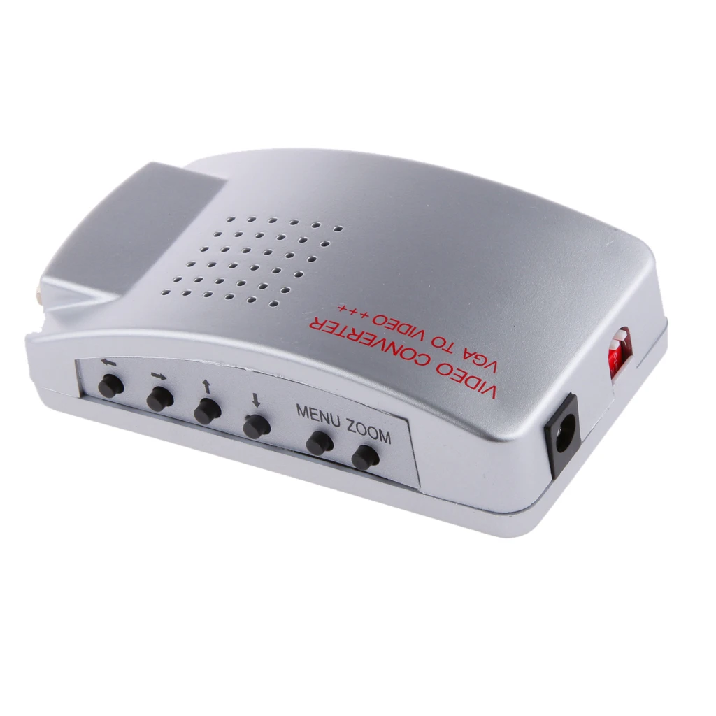 Компьютерный адаптер VGA в TV AV композитного преобразователя S-Video Box ПК Ноутбук Mac