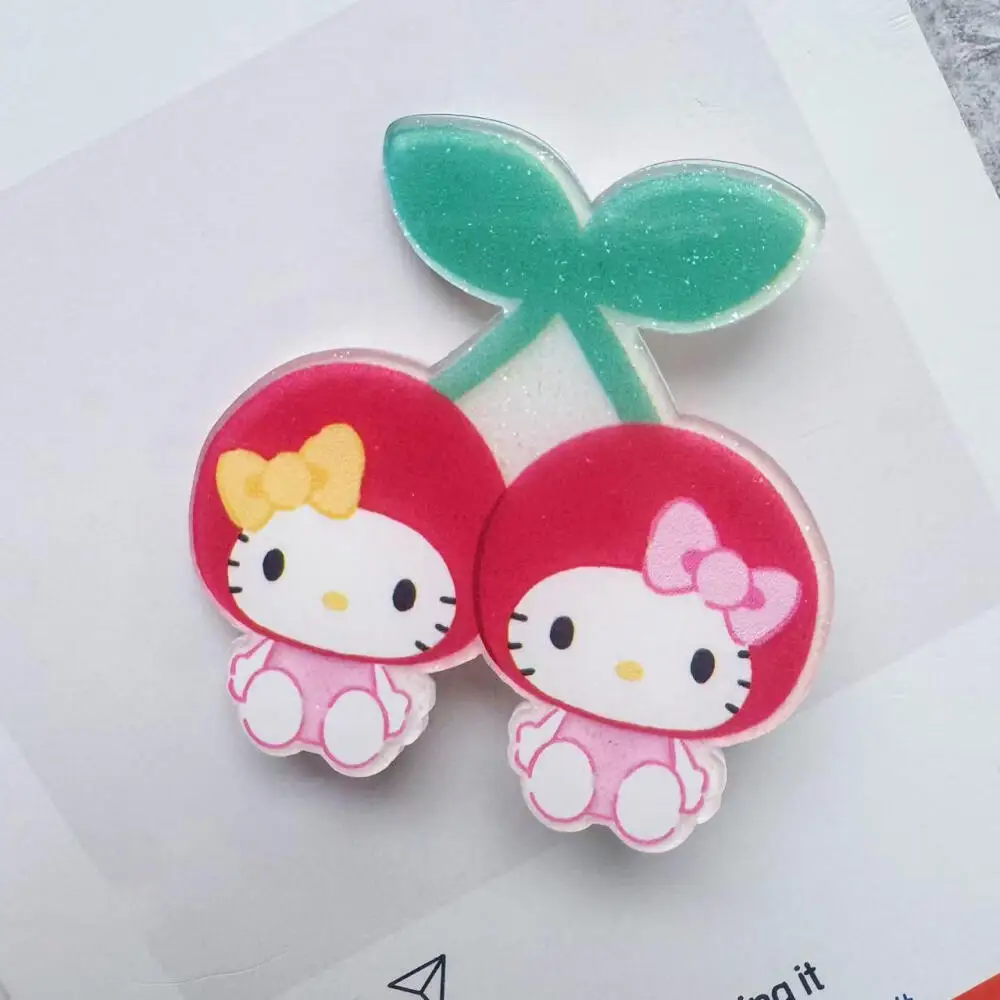 Spinka do włosów Sanrio, japońska kreskówka, wiśnia, Hello Kitty, Melody, Kuromi, urocza spinka typu krokodylek, słodka spinka do grzywki dla dziewczynek.