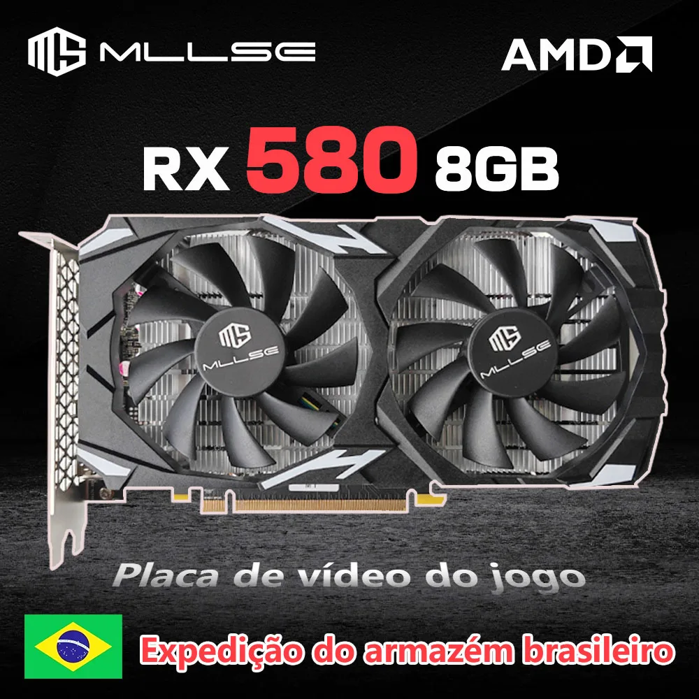 MLLSE AMD RX580 8GB 2048SP Gaming Graphics Card Placa De Video GDDR5 256Bit PCI Express 3.0 ×16 6Pin Radeon GPU rx 580 Series