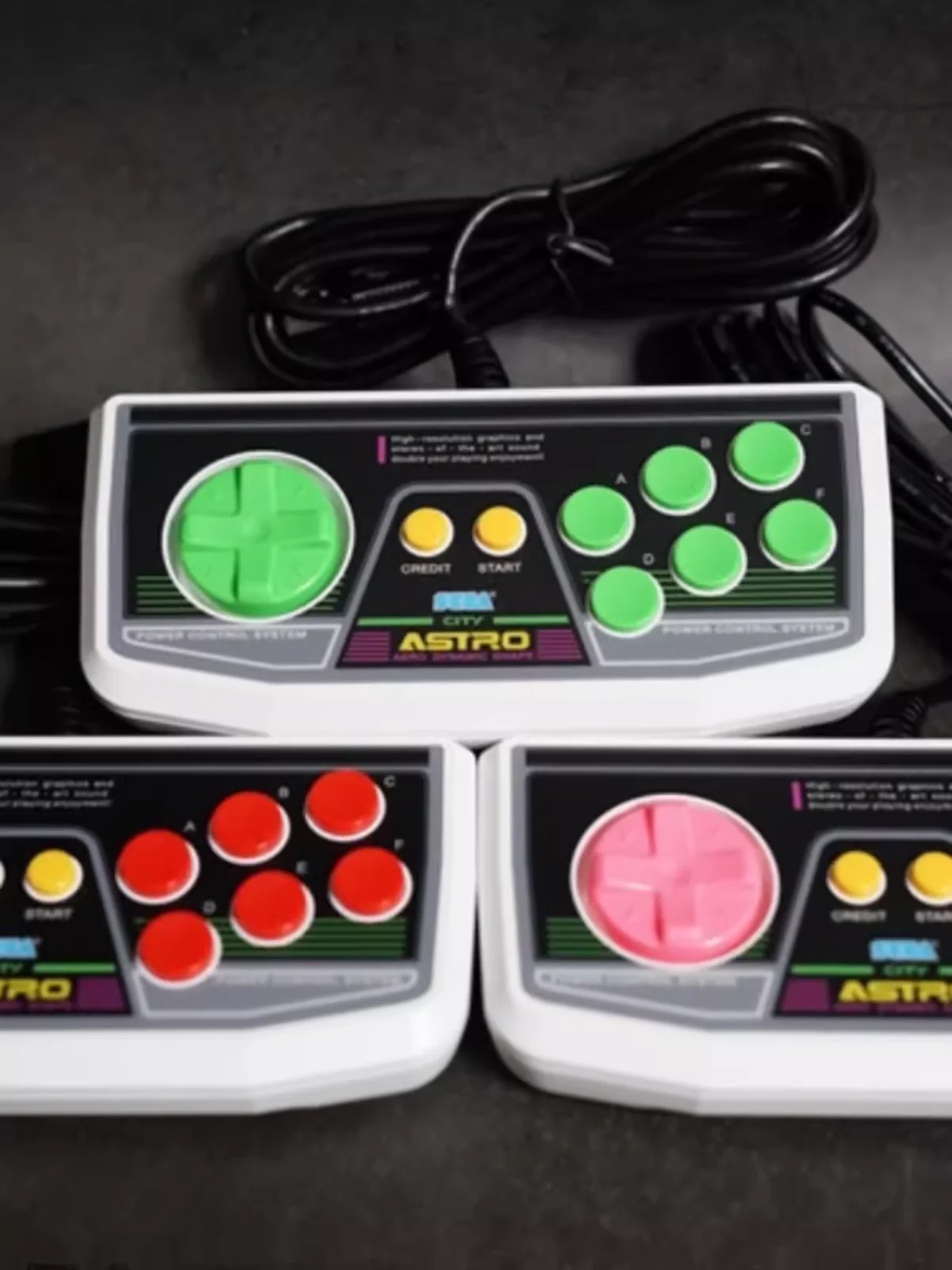 For SEGA Astro City Mini Original Controller with 3 Colors Supports PC