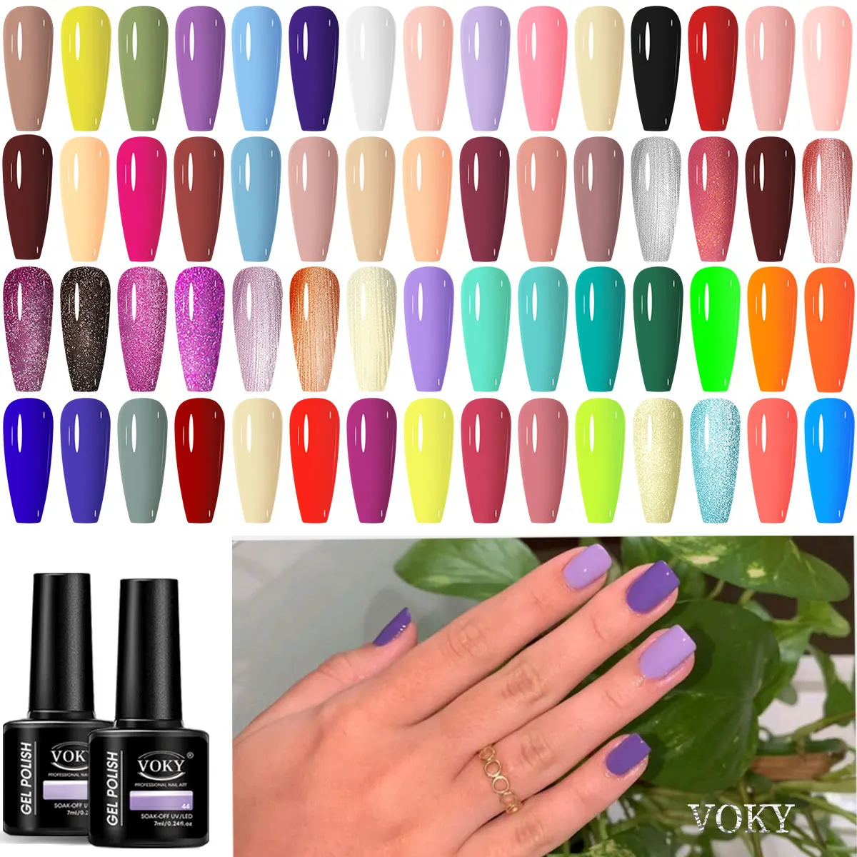 

VOKY 10 PCS Gel Nail Polish Set, High Saturation LED Art Coating, Super Glossy, Long-lasting and Durable, Matte Finish Nails