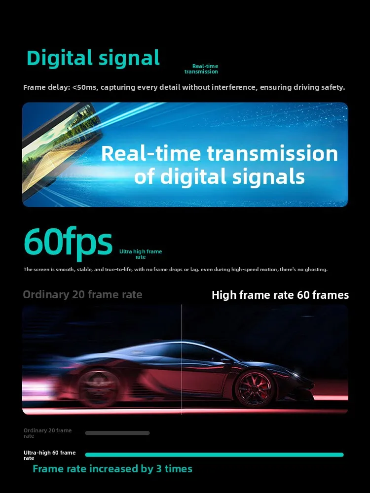 Trendy Elf 22-24 Tengshi D9 ABS Interior Kits Original HD Night Vision 9.3 Inch Black Rearview Mirror Digital Streaming - view 3