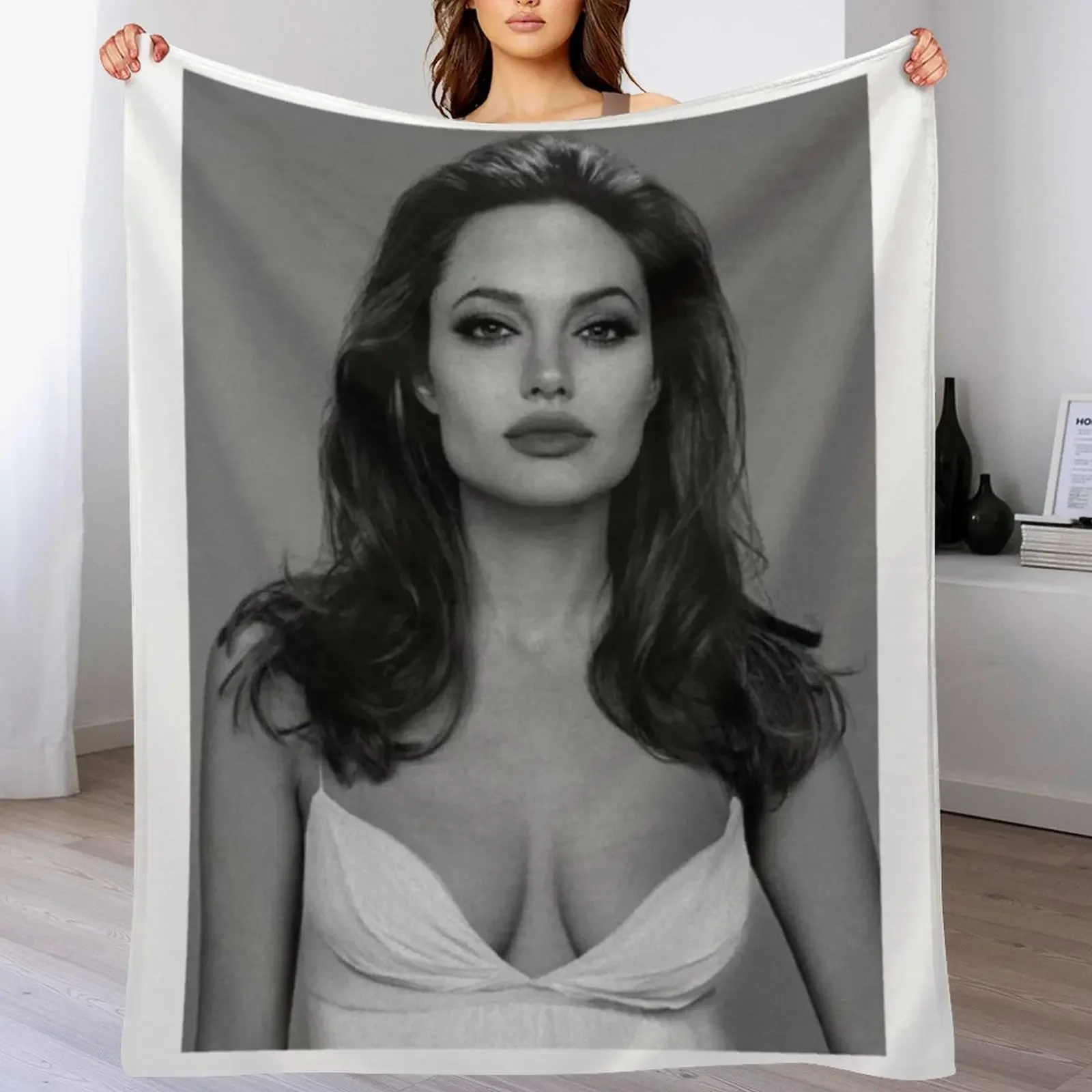 

New Angelina Jolie Throw Blanket Decoratives Single Blankets