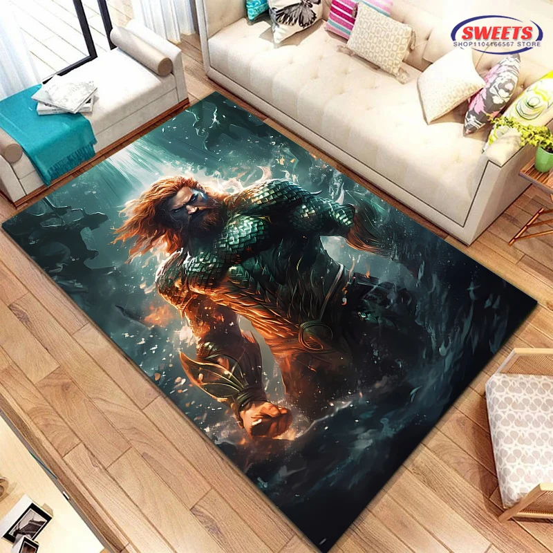جديد إلى سجادة Aquaman الكلاسيكية DC، غرفة المعيشة، غرفة النوم، منطقة المكتب، غرفة الأطفال، حصيرة غير قابلة للانزلاق قابلة للغسل في الغسالة، هدية #5