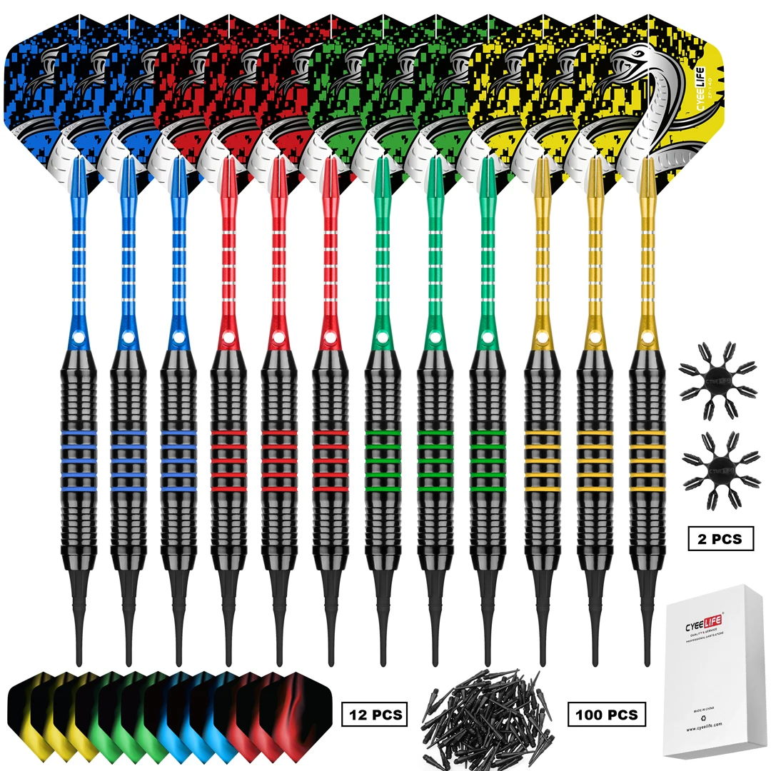 CyeeLife 18g 6pcs/12PCS Tip Darts Aluminum Shaft Electronic Plastic Dartboard Indoor Outdoor Games Family bar entertainment