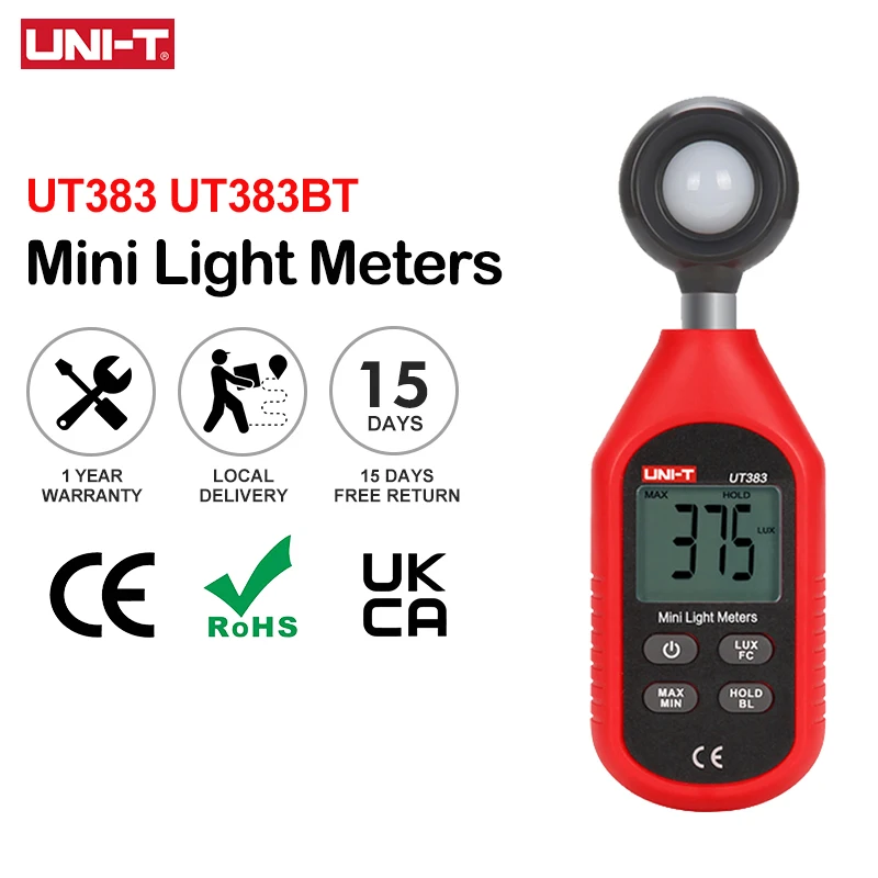 

UNI-T Mini Light Meter UT383 UT383BT Люксметр 0~199900 Люкс Люксометр Иллюминаторы Фотометр