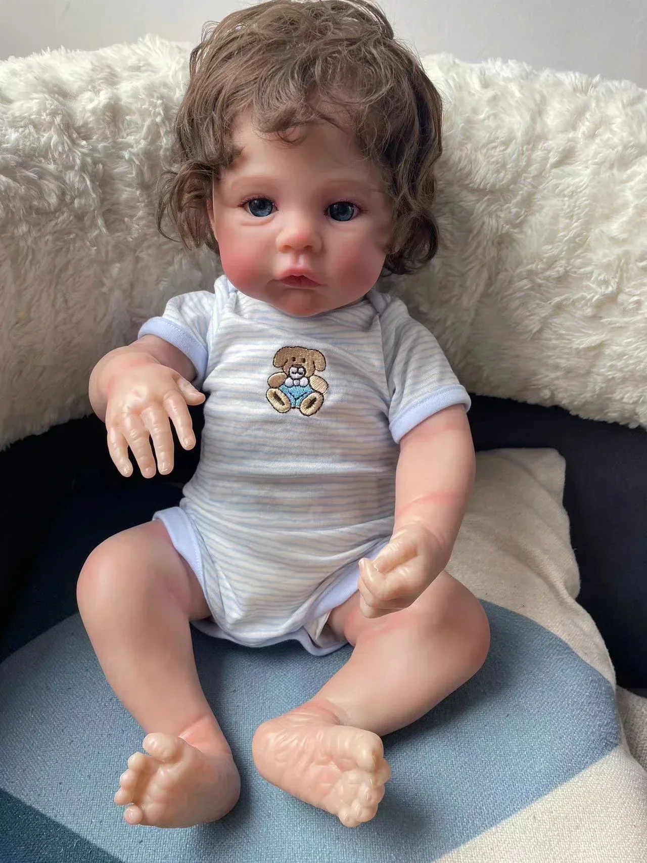 48CM Meadow Reborn Doll Baby Lifelike Soft Touch 3D skin Hand Painted Multiple Layers with Genesis Paint High Quality Art Doll