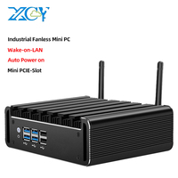 XCY Fanless Mini PC with i7-5500U with 4xUSB3.0 4x USB2.0 1xHDMI 1xVGA Support WiFi Computer for Industrial Windows10Pro Ready