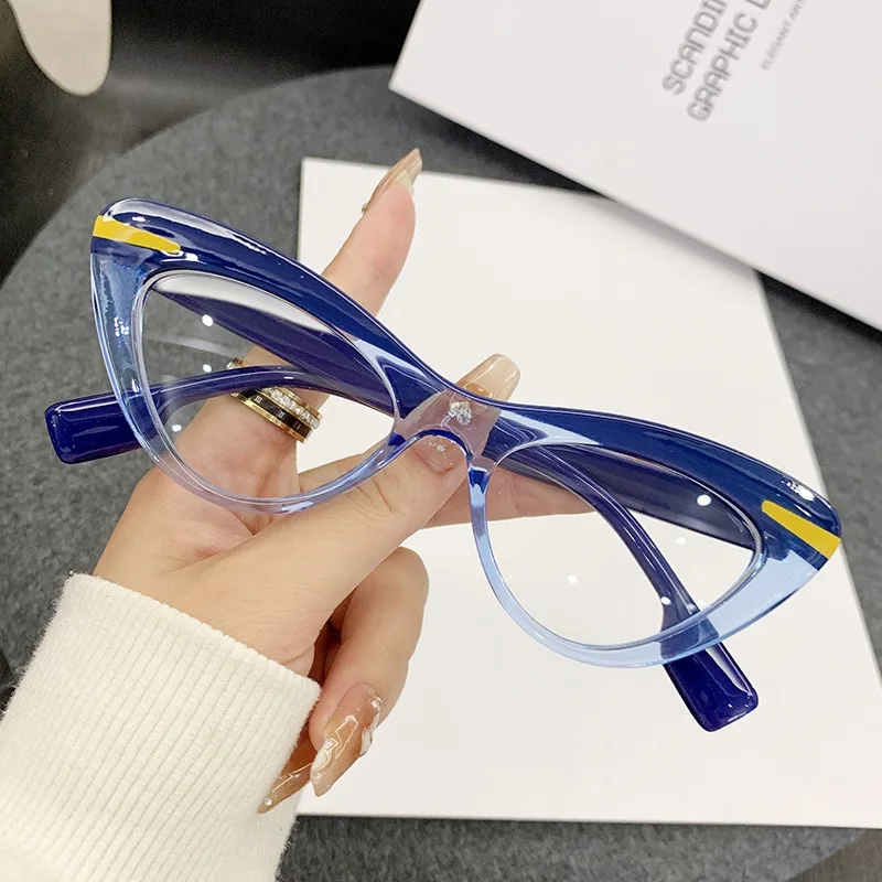 

0 -0.5 -0.75 Photosensitive Myopia Glasses Cat Eye Anti Blue Light/myopia Glasses for Women PC Eyeglass Frame for Myopia Glasses