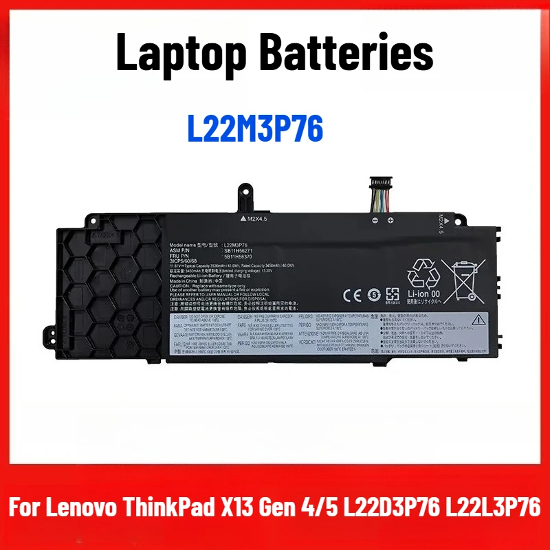 

For Lenovo ThinkPad X13 Gen 4/5 L22D3P76 L22L3P76 L22B3P76 Laptop Batteries L22M3P76
