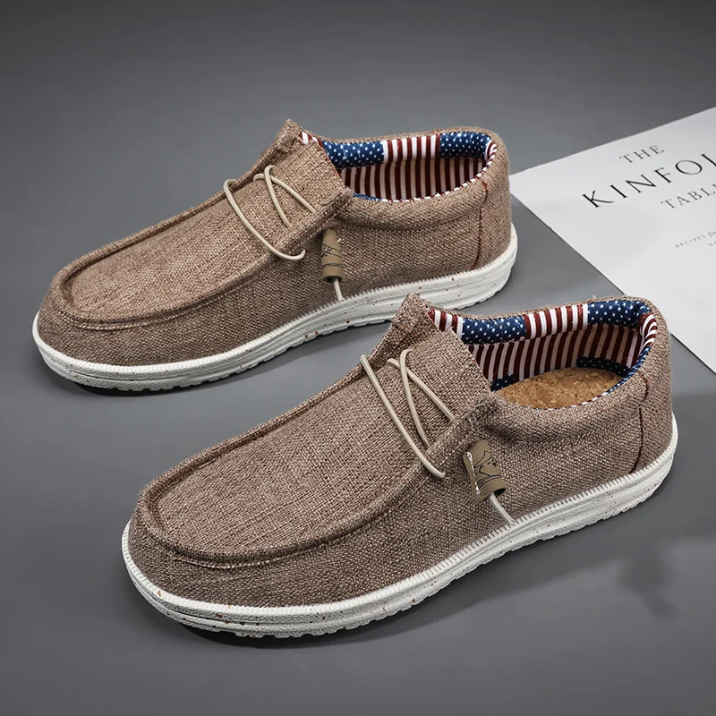 Mannen Schoenen Casual Canvas Loafers Schoenen Licht Ademend Flats Vrije tijd Mannelijke Gevulkaniseerde Schoenen Wandelschoenen Sneakers Plus Maat 39-46 - afbeelding 1