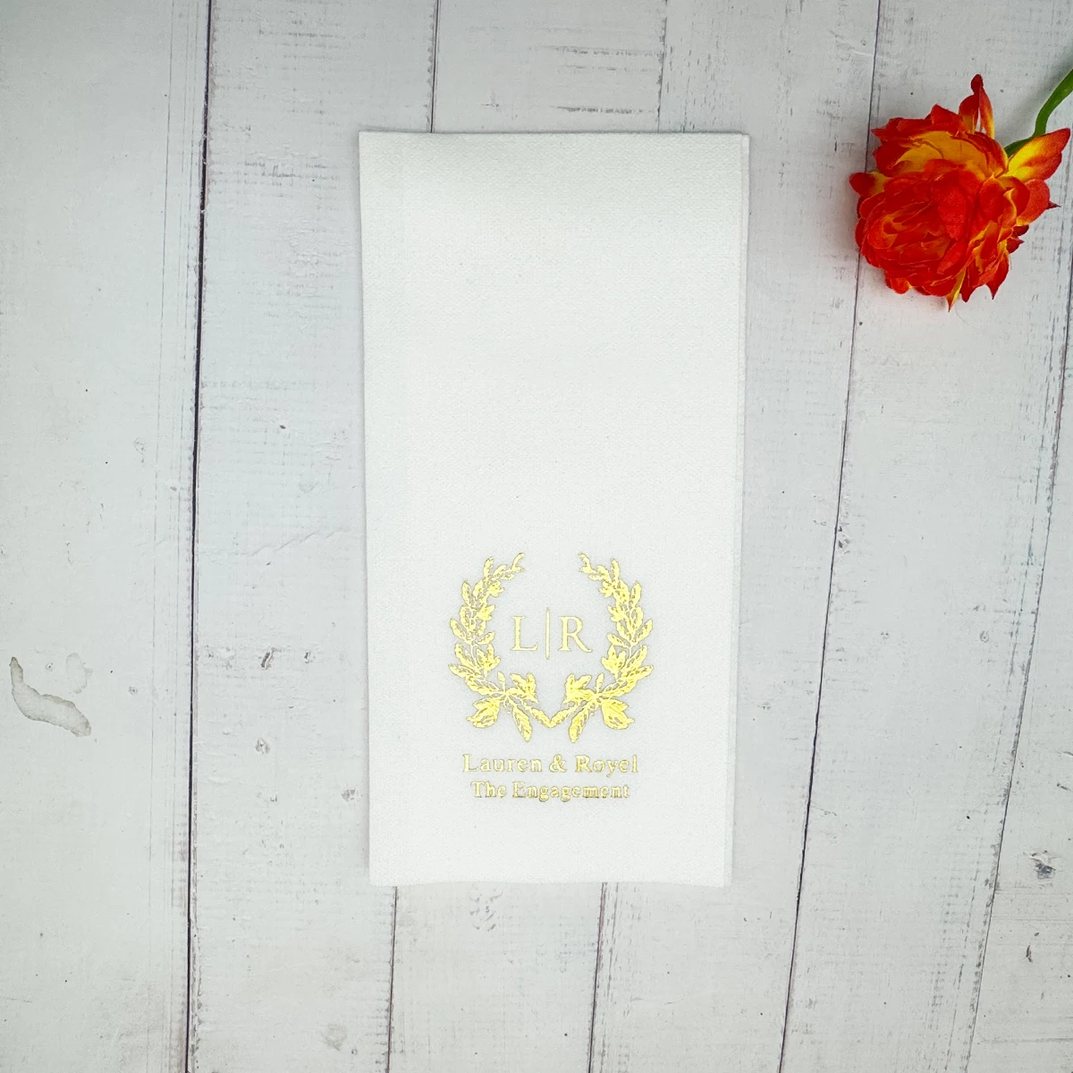 

Romantic First Name - Personalized Wedding Napkins, Rehearsal Dinner, Engagement Party, Custom Bar Napkins, Wedding Napkins