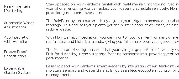 RAINPOINT Wireless Digital Rain Gauge Outdoor With App - Smart Rain Sensor With Accurate Rain Gauge Monitoring