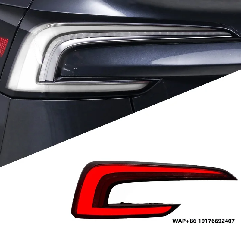 لأضواء LED الخلفية الجديدة 'Tesla Model 3 خلفية بيضاء مع منتج بديل لترقية العدسة الحمراء