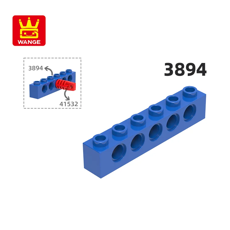 

Wange 3894 100 г/49 шт. 1x6 5 отверстий толстый строительный блок Moc аксессуары, совместимые с кирпичом DIY детские игрушки сборочные детали