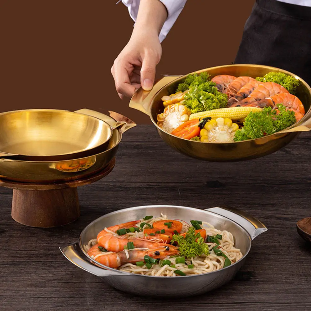 Premium Stainless Steel Cooking Pot Double Handle Ergonomic Design Heat Resistant Scratch Proof Easy to Clean Kitchen Serving