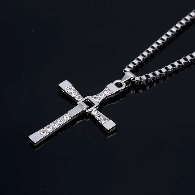 Dominic Toretto The Fast and The Furious Celebrity Vin Diesel Item Crystal Jesus Men Cross Pendant Necklace Gift Jewelry 2 Dominic Toretto The Fast and The Furious Celebrity Vin Diesel Item Crystal Jesus Men Cross Pendant Necklace Gift Jewelry 2