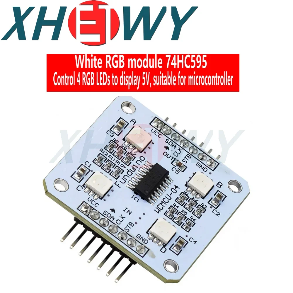 White RGB module 74HC595 control 4 RGB LED display 5V for UNO R3 microcontroller