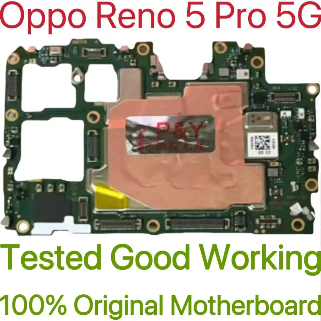 Origineel ontgrendeld moederbord voor Oppo Reno 5 Pro 5G moederbord ontgrendeld met chips circuits flexkabel