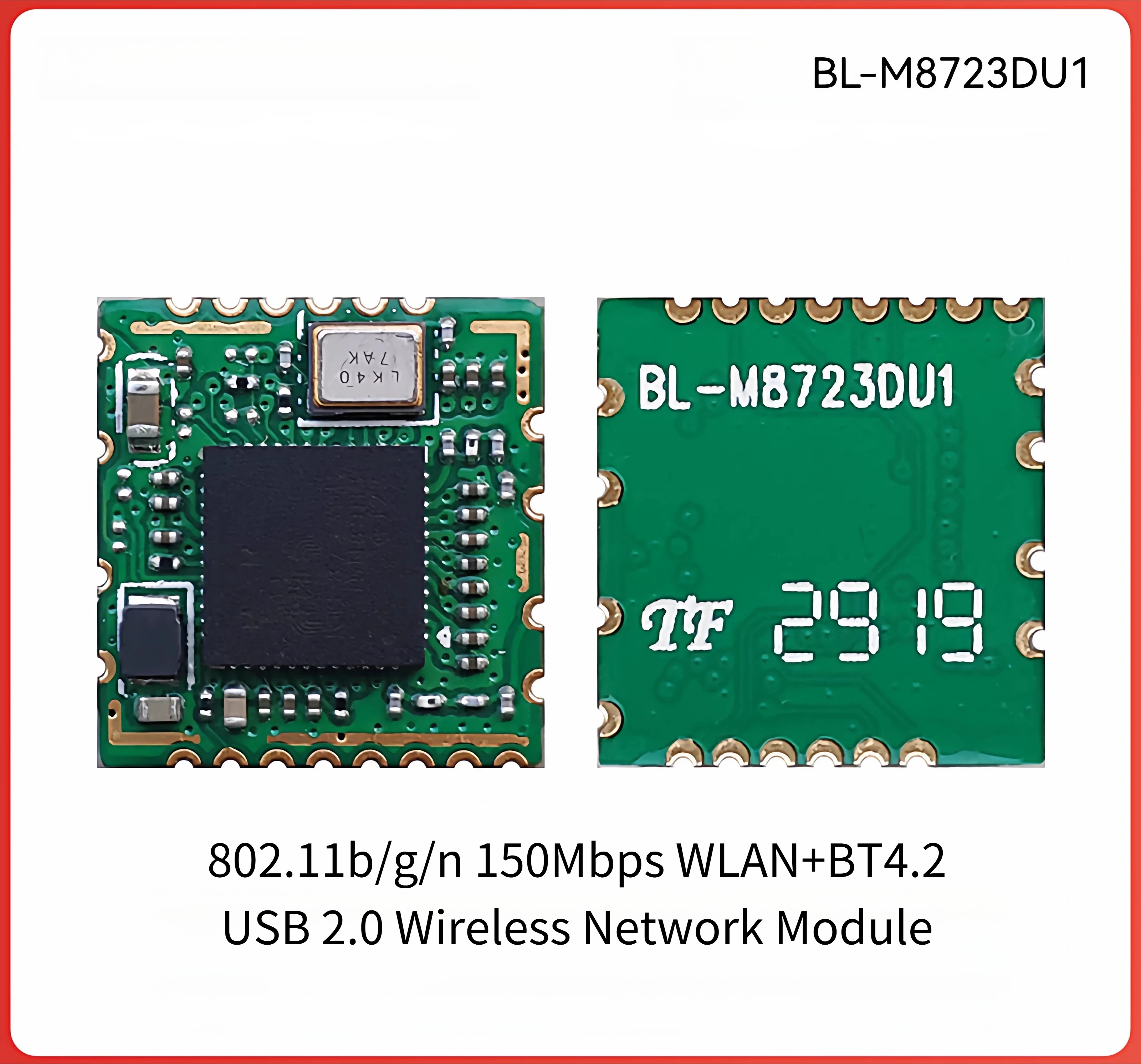 Wireless Module BL-M8723DU1 Realtek RTL8723DU 2.4GHz WiFi Bluetooth 4.2  USB 2.0 Wireless Network Adapter Development Board