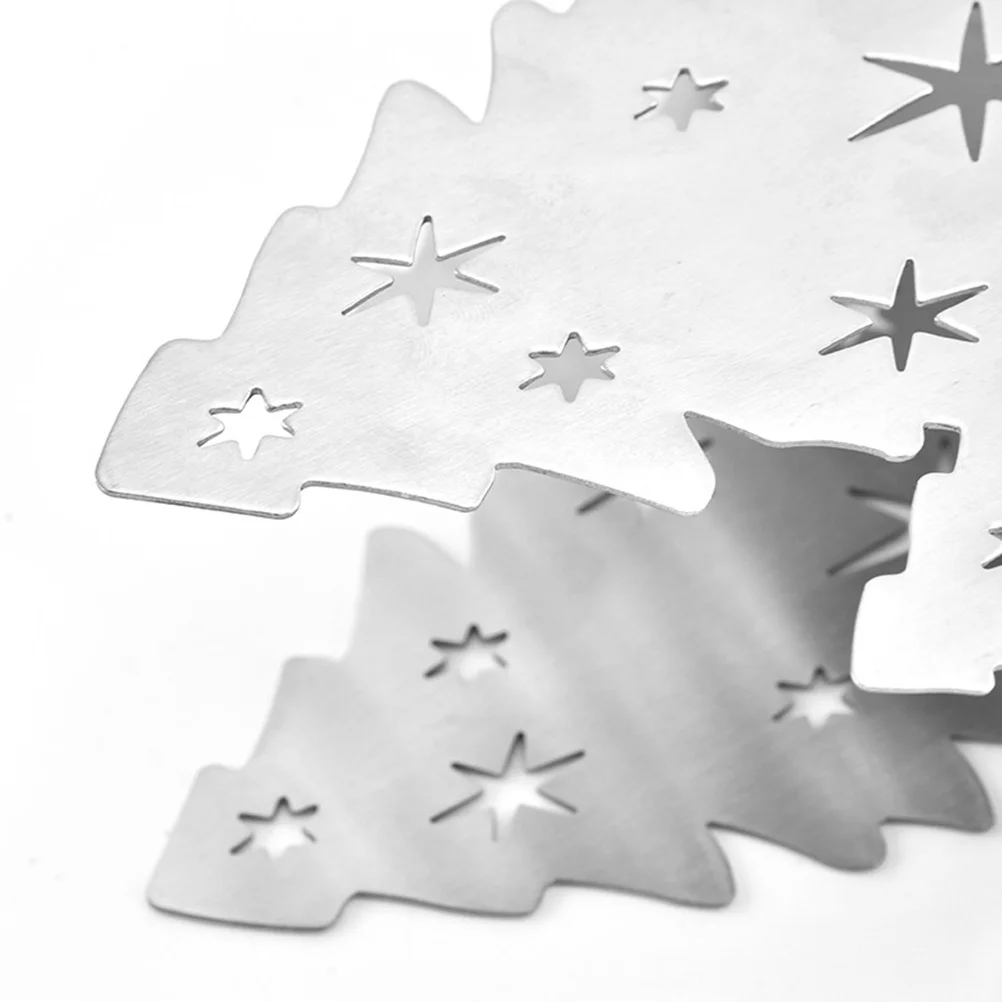 

Christmas Tree Shaped Tissue Box Stainless Steel Paper Towel Holder No Rust Cut-Out Napkin Stand For Home Living Room Toilet