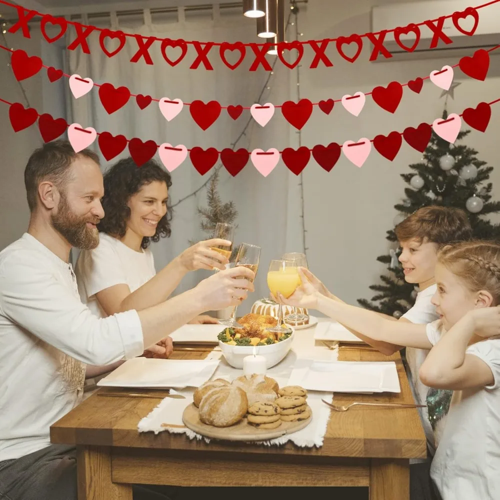 4 قطعة مجموعة زينة عيد الحب لا تتطلب لتقوم بها بنفسك BE MINE Love Heart XO Garlands راية للمنزل الفصول الدراسية مكتب الزفاف جزء #5