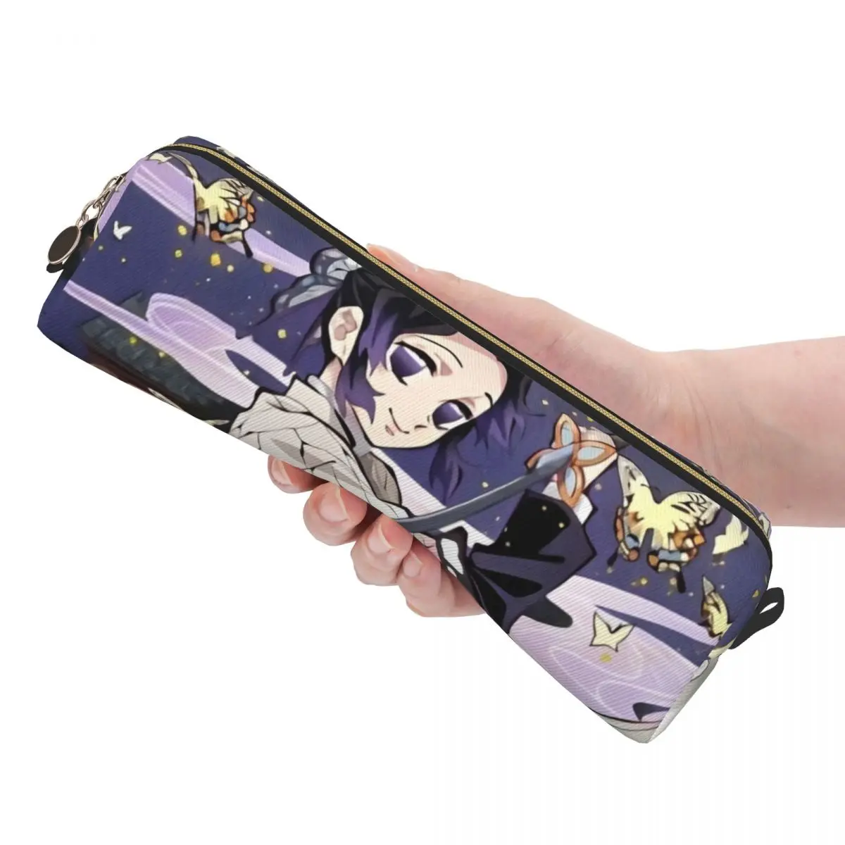 แมลง Hashira Shinobu Kocho ดินสอ Anime Demon Slayer Pencilcases กล่องปากกาสําหรับเด็กผู้หญิงขนาดใหญ่กระเป๋าอุปกรณ์โรงเรียน