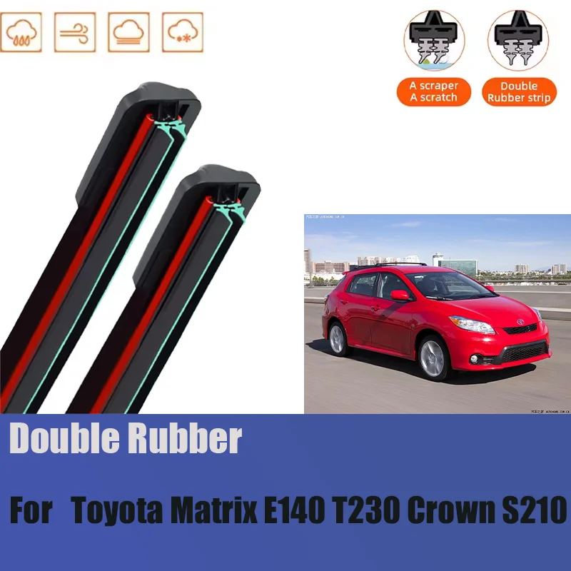 

For Toyota Matrix E140 T230 Crown S210 Front Windshield Wiper General Motors Multifunctional Double Rubber Strip Wiper Wholesale