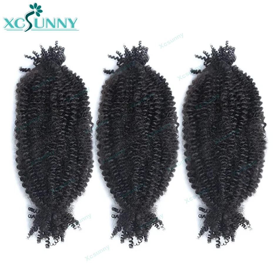 Human Hair Kinky Curly Twist Hair Extensions For Braids Double Drawn Natural Twist Braids Human Hair Locs Crochet Hair No Weft