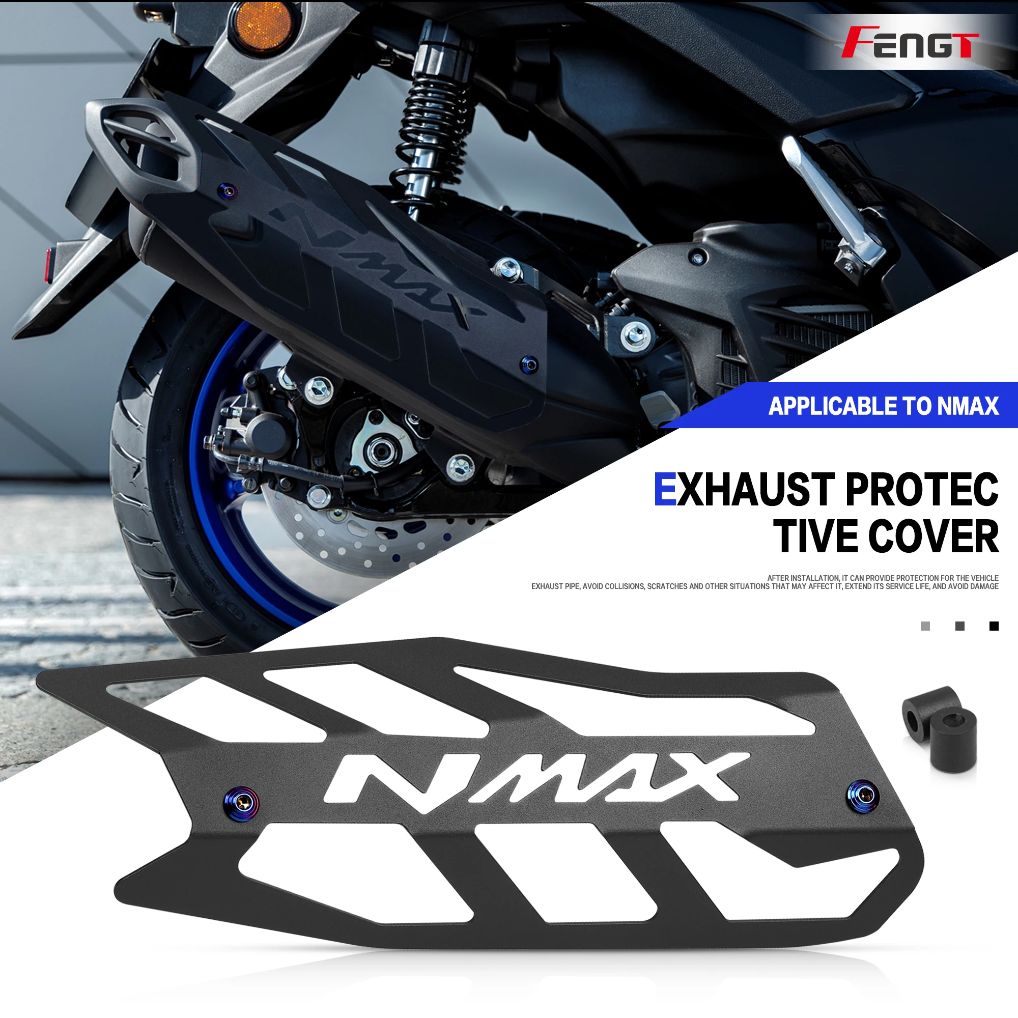 

For Nmax125/155/160 Nmax Turbo Neo Motorcycle Exhaust Pipe Protective Cover Exhaust Guard Protective Metal Protective Outer