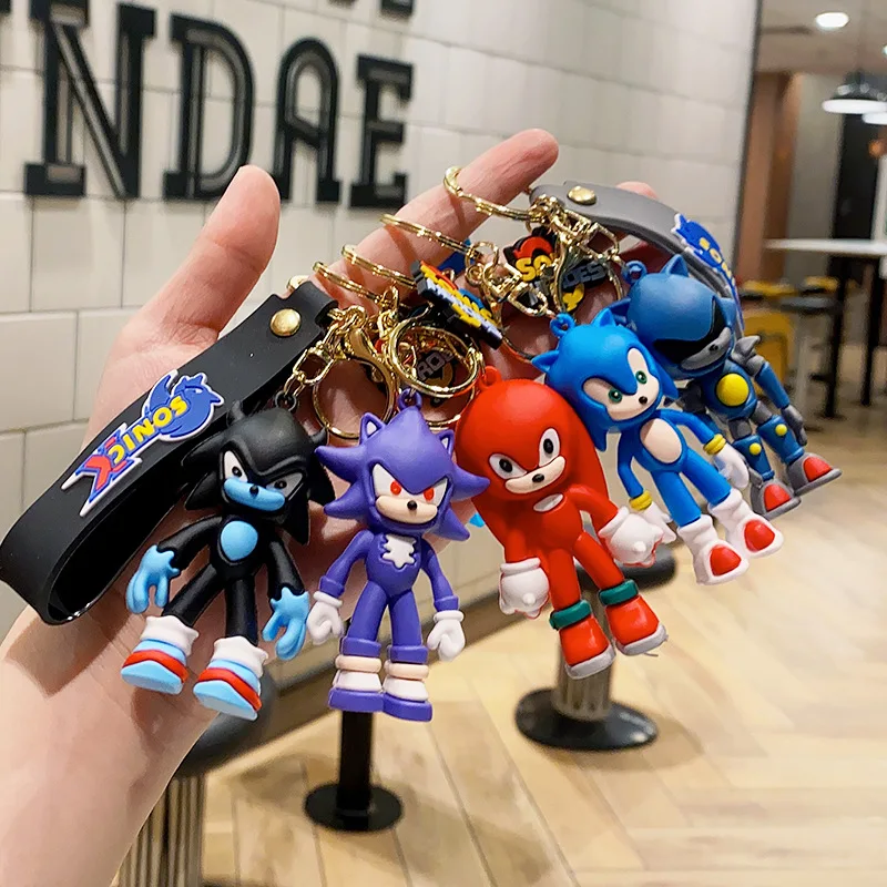 Cartoon Sonic  Car Keychain Couple Bag Pendant Decoration Small Gift Cute Variable Speed Sonic Key Ring Sonic Mouse Key Chain