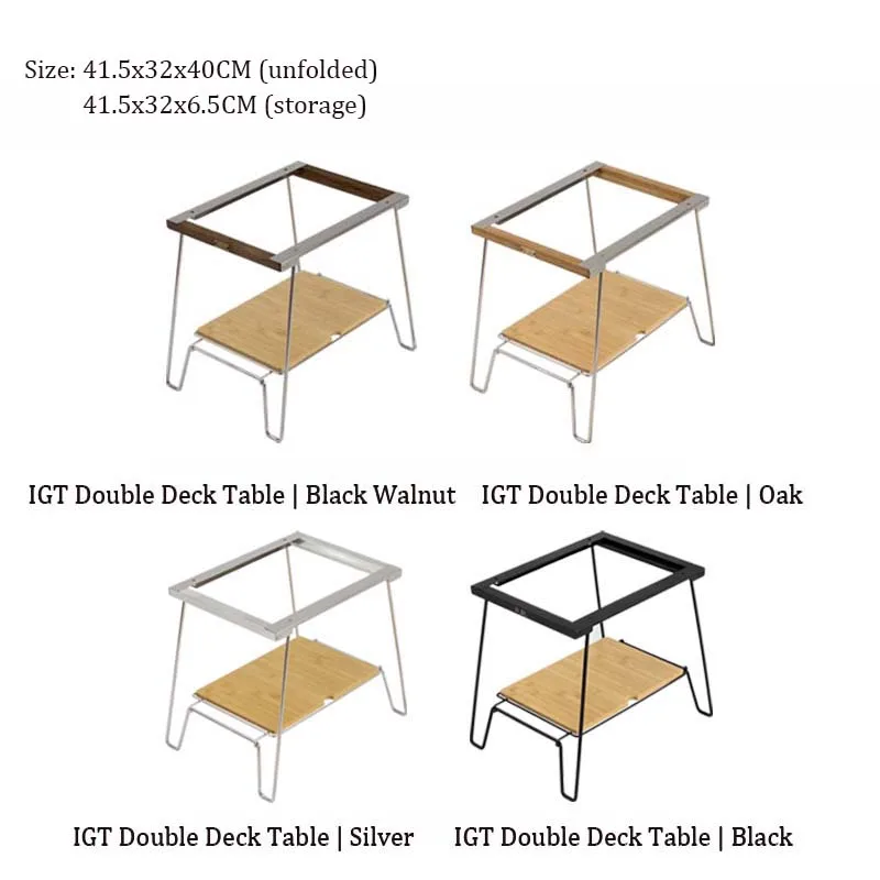 Imagem -05 - Igt-camping Igt Double Deck Braseiro Mesa Unidade de Liga de Alumínio Mesa Fogão Mesa Leve ao ar Livre Mesa Dobrável para Piquenique Turístico