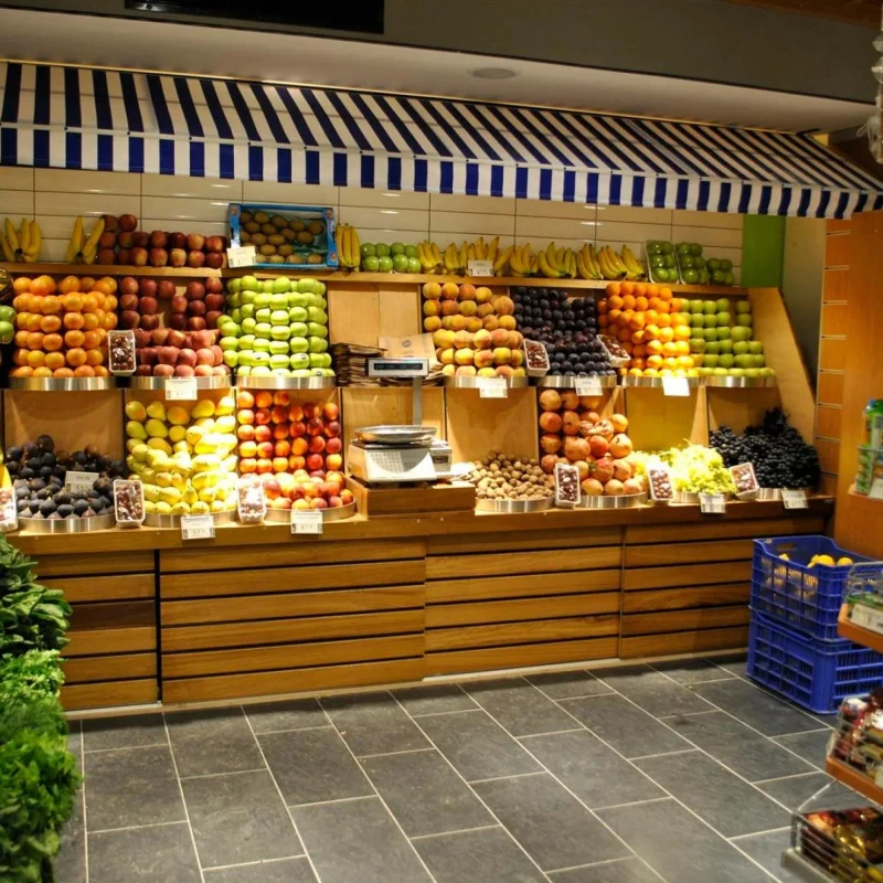 custom.Supermarket Fruit and Vegetable Display Rack