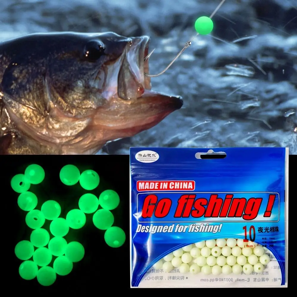 10-400Pcs Stoppers Fishing Soft Floats Beads Floating Luminous Glow Luminous Light Hard Rubber 3mm-20mm Space Beans